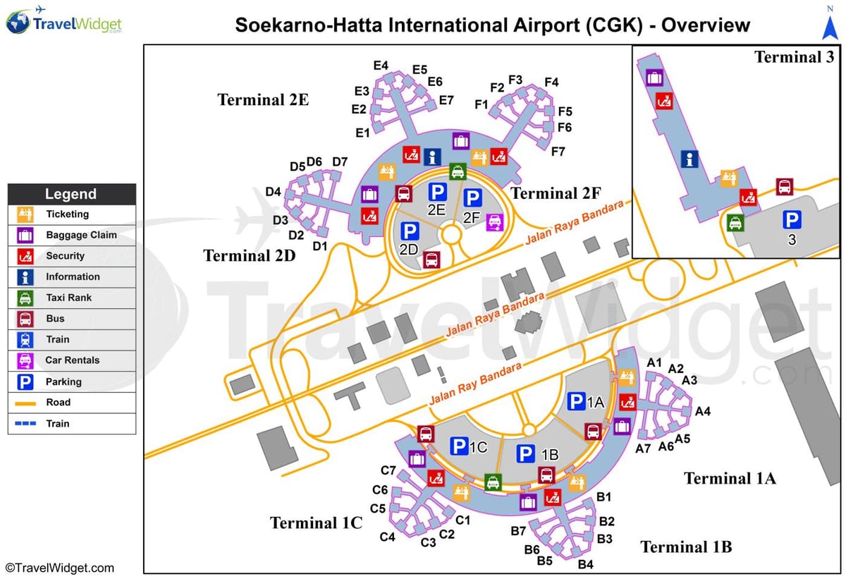 soekarno hatta விமான நிலைய வரைபடம்