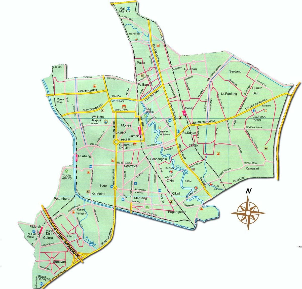 வரைபடம் Jakarta pusat