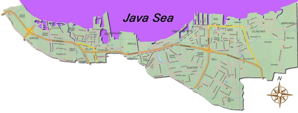 Jakarta utara வரைபடம்