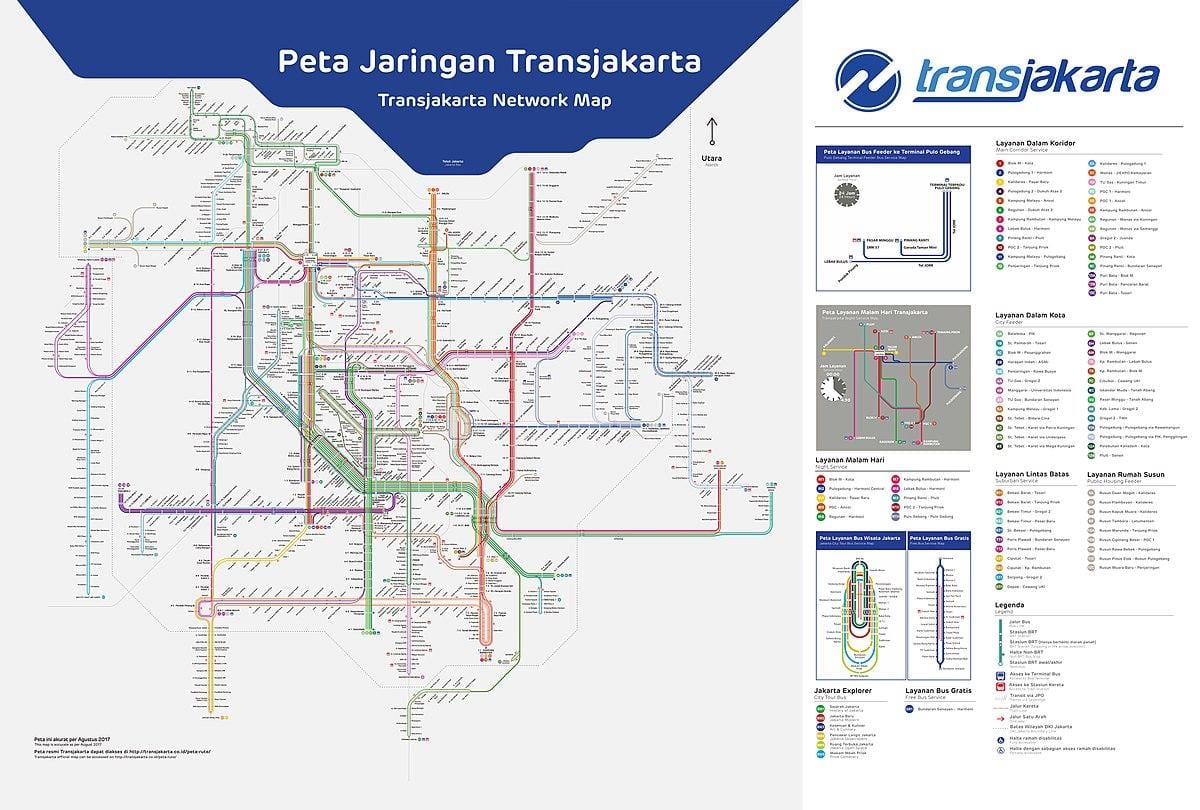 transJakarta பாதை வரைபடம்