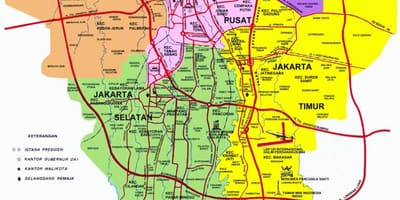 ஜகார்த்தா சுற்றுலா இடங்கள் வரைபடம்
